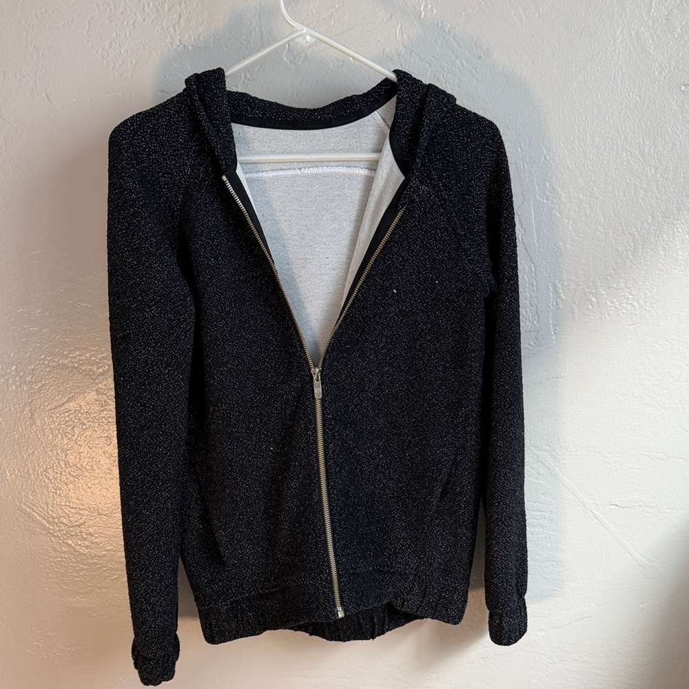 lululemon Black and White Speckeled Zip-Up Hoodie